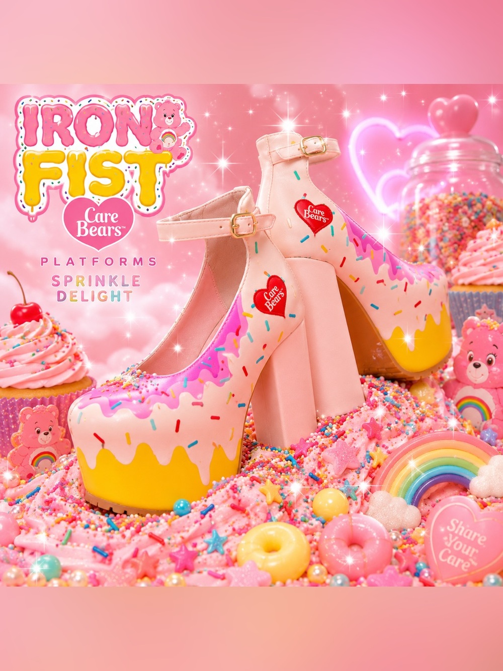 Iron Fist Care Bears Spring Fling Sprinkle Platform Mary Janes